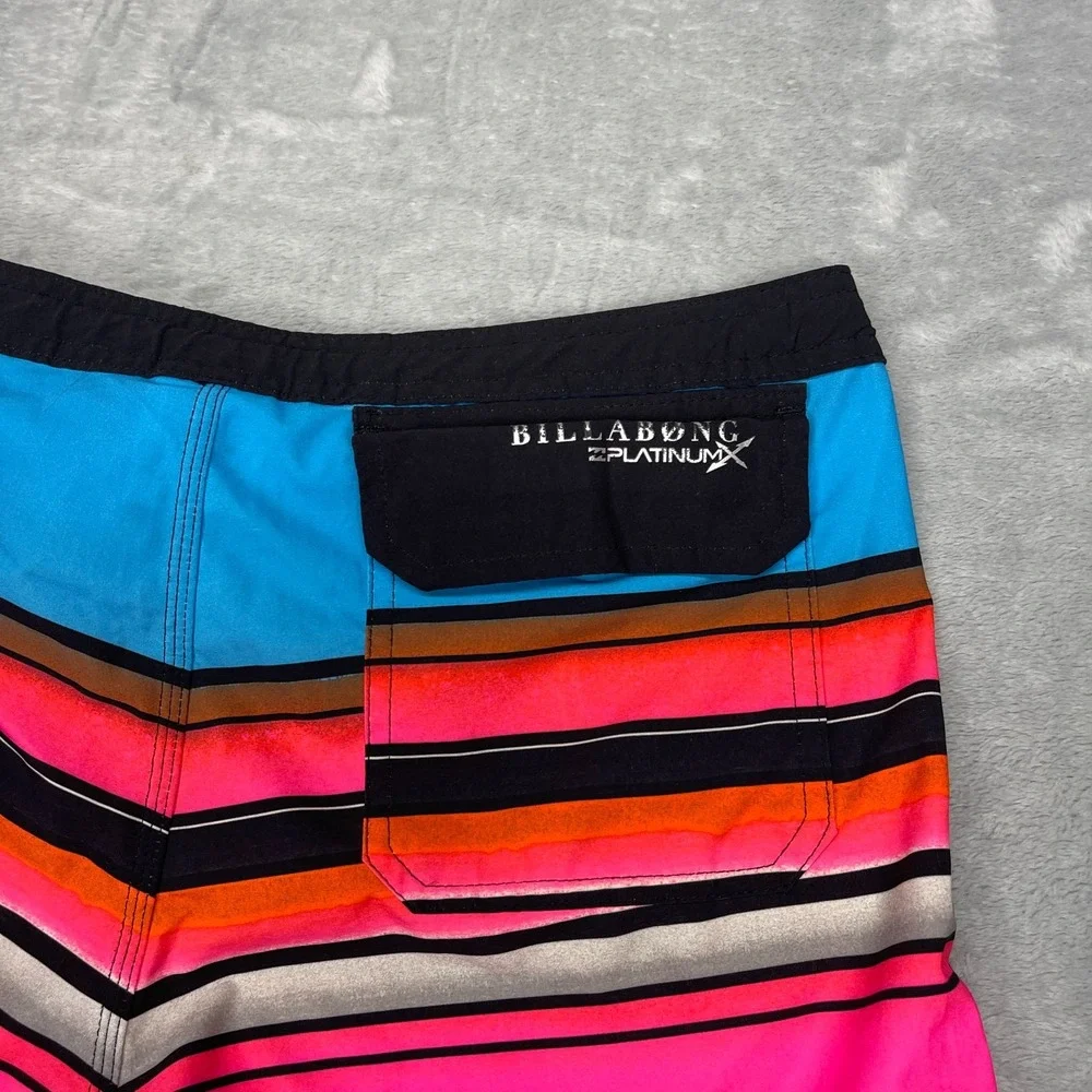 Billabong Shorts Mens 30 Multicolor Striped PX2 Performance Board Surf Surfing
